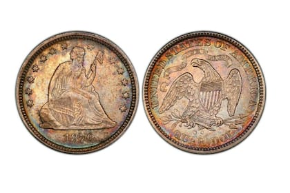 La moneda de un cuarto de dólar fue acuñada en Carson City