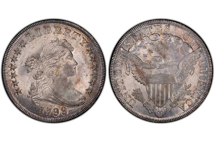 La moneda fue acuñada en 1799 y presenta errores de su proceso de acuñación