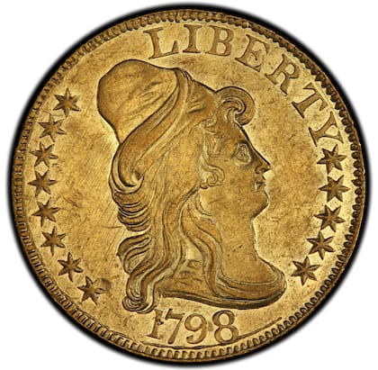La moneda pertenece a la serie acuñada en Filadelfia en 1798