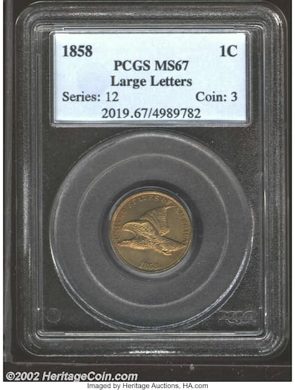 La moneda subastada contaba con la calificación de MS67 por el servicio PCGS