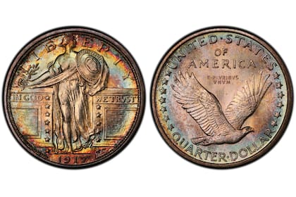La moneda valiosa fue acuñada en San Francisco en 1917