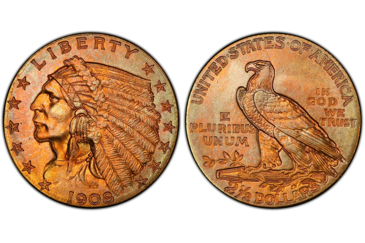 La moneda valiosa pertenece a la serie acuñada en 1908 en Filadelfia