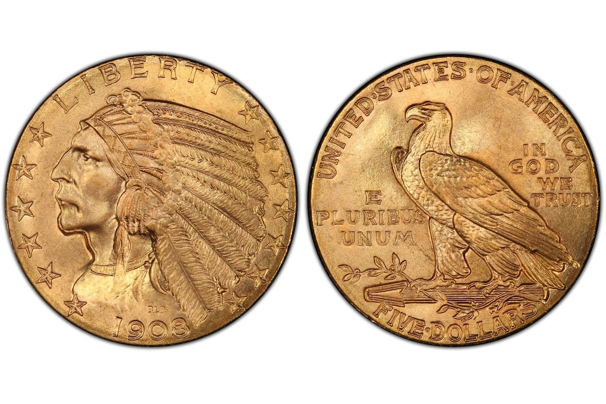 La moneda valiosa pertenece a la serie acuñada en 1908 en Filadelfia