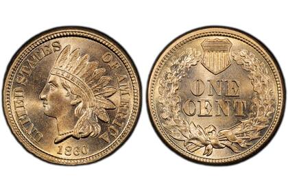 La moneda valiosa pertenece a la serie acuñada en 1860 en Filadelfia