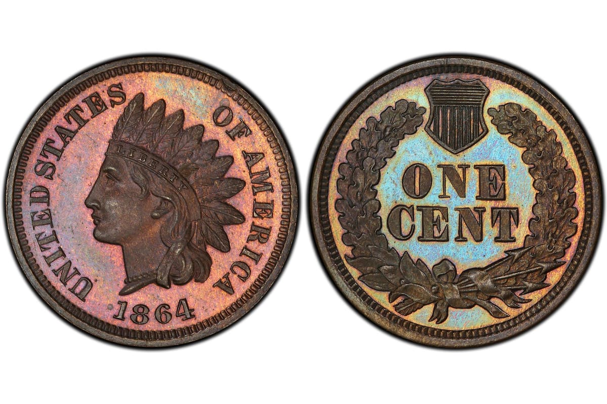 La moneda valiosa pertenece a la serie acuñada en 1864 en Filadelfia