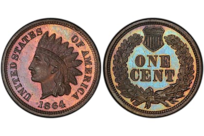 La moneda valiosa pertenece a la serie acuñada en 1864 en Filadelfia