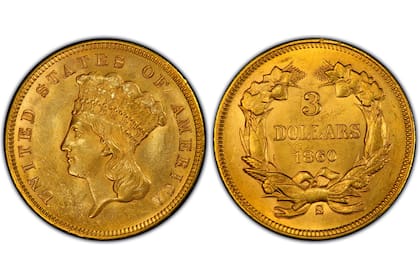 La moneda valiosa pertenece a la serie conocida como "Princesa india" que comenzó a circular en 1854