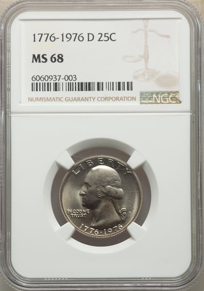 La moneda vendida en Heritage Auctions cuenta con la calificación de MS68 por NGC