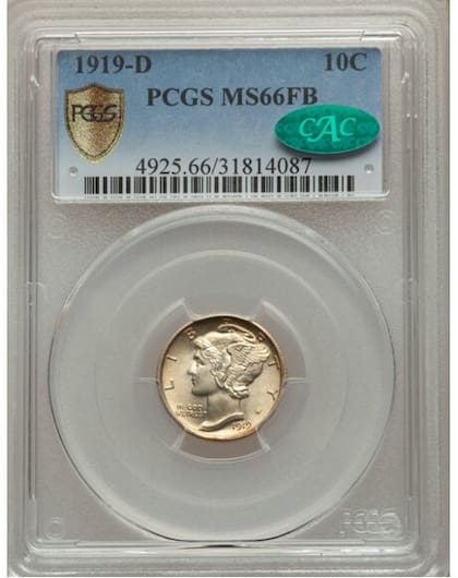 La moneda vendida en Heritage Auctions por US$156 contaba con una calificación de MS66FB