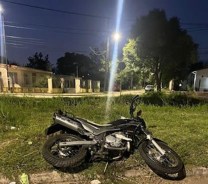 La moto de la víctima