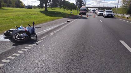 La moto del hombre que fue víctima fatal del choque