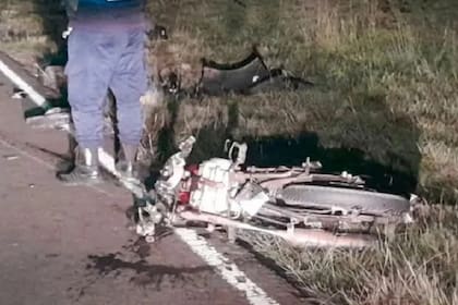 La moto implicada en el accidente en Entre Ríos.