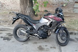 La moto robada en una estación de servicio