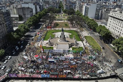 La movilización frente al Congreso