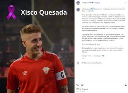 La muerte de Xisco Quesada fue confirmada en redes