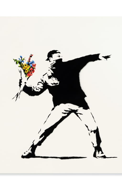La muestra incluirá una versión de Love is in the Air, de Banksy