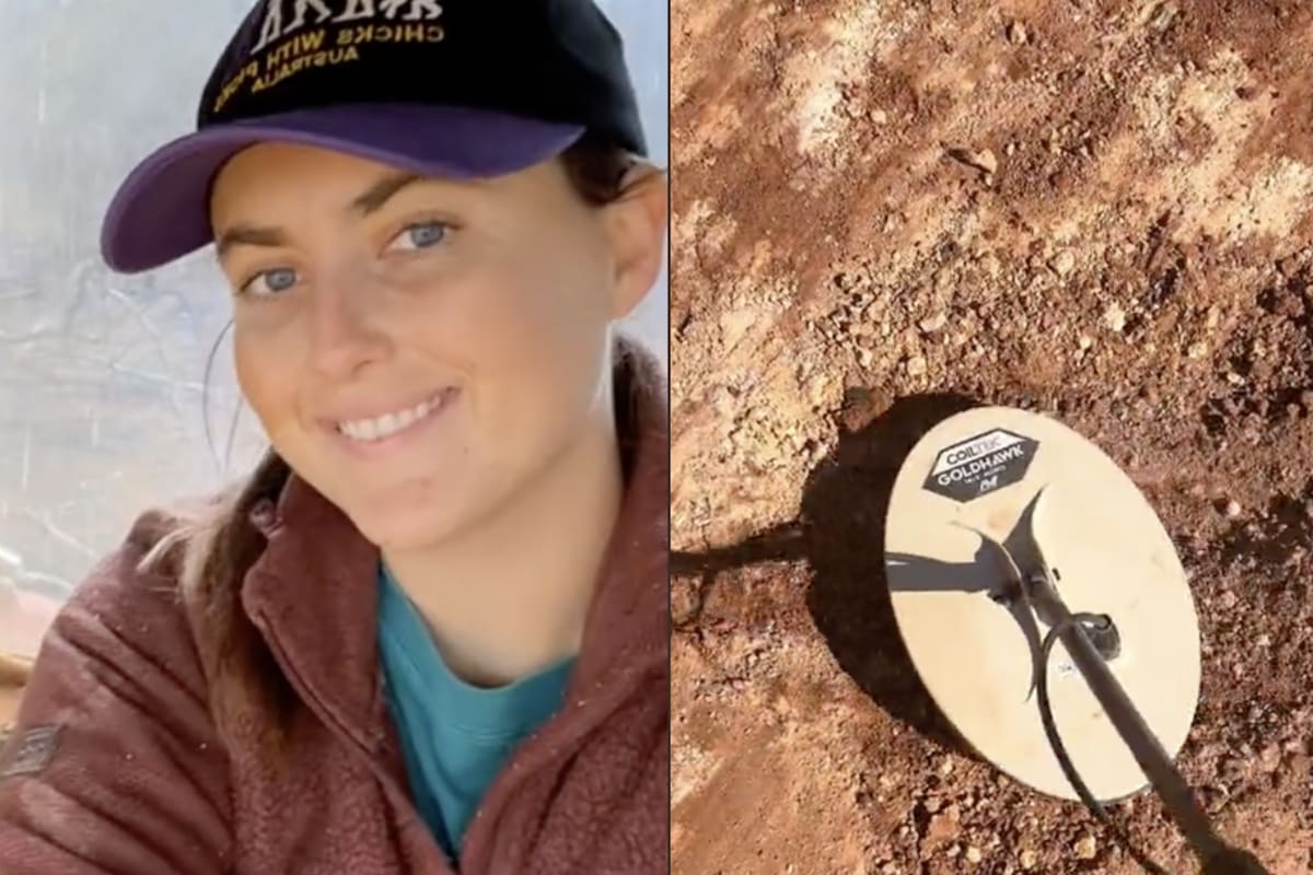 La mujer activó su detector de metales y encontró un tesoro