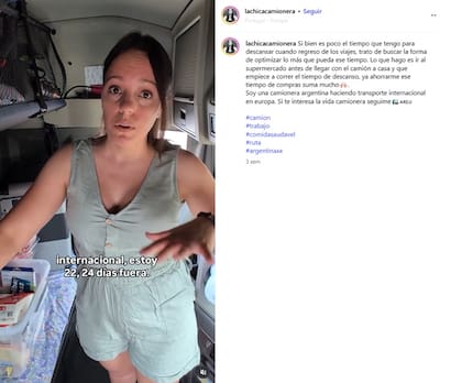 La mujer compartió su experiencia trabajando como camionera (Foto: Captura Instagram/@lachicacamionera)