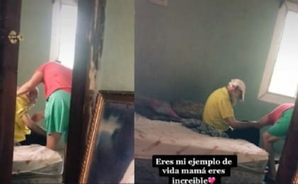 La mujer cuida a su exsuegro pese a que su marido la abandonó (Foto: Captura de video)