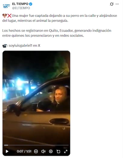 La mujer en cuestión dijo que no estaba abandonando al animal
