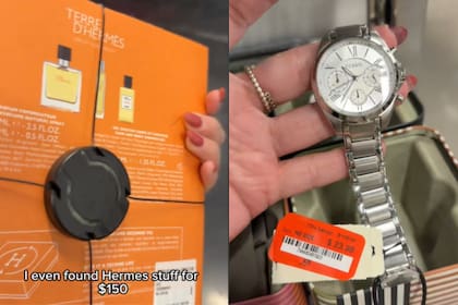 La mujer encontró perfumes Hermés por 150 dólares y relojes por 23 dólares