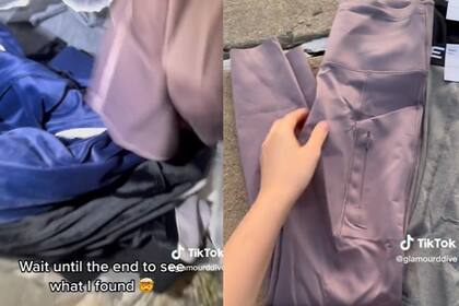 La mujer encontró varias prendas nuevas, algunas todavía tenían su etiqueta