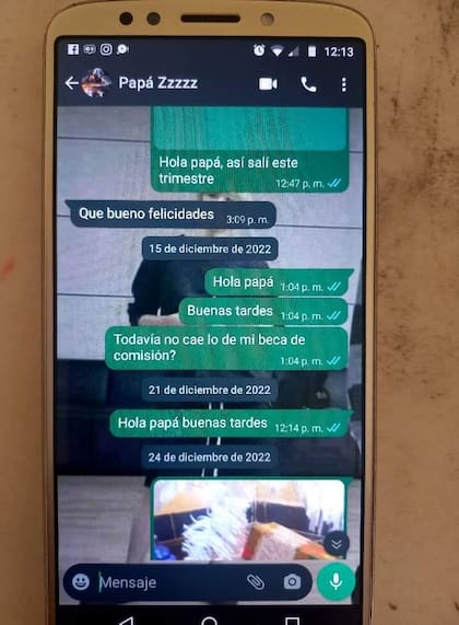 La mujer le escribió sobre la beca a su papá y no recibió respuesta alguna
