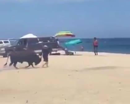 La mujer no sufrió heridas de gravedad tras ser embestida por el toro