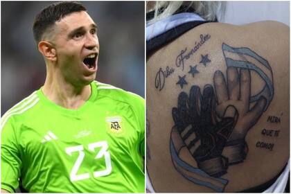 La mujer que se tatuó "Dibu Fernández" en lugar de "Martínez" se corrigió el error (Foto: Instagram @afaseleccion / Twitter)