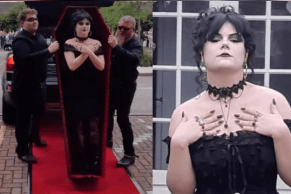 La mujer quería hacer un entrada triunfar que sorprendiera a todos sus compañeros (Foto: Tiktok glassslipper2006)