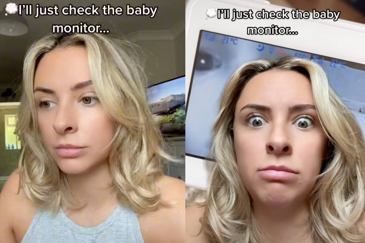 La mujer quiso corroborar que su bebé estaba durmiendo, pero ya no mirará el monitor sin tomar sus precauciones