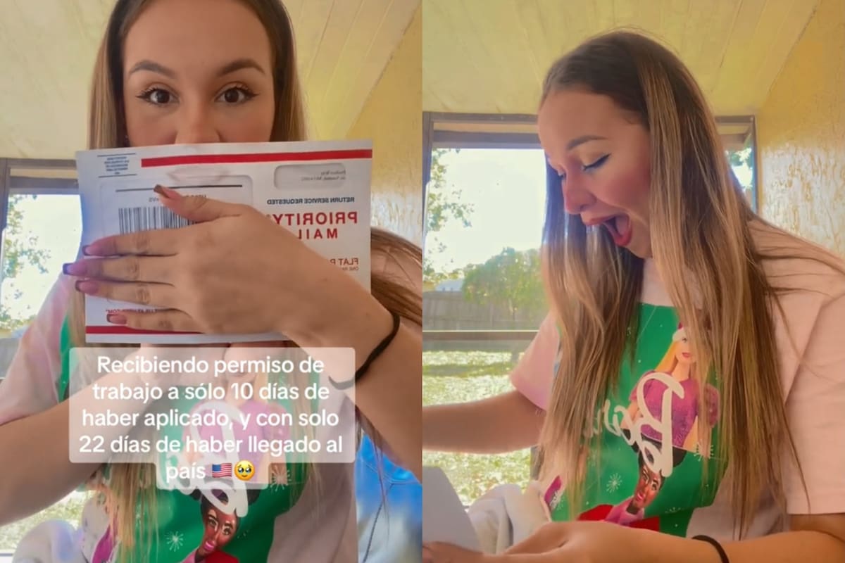 La mujer recibió su permiso de trabajo poco tiempo después de llegar a Estados Unidos