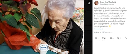 La mujer recomendó consumir un yogurt diario