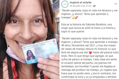 La mujer relató su historia en la comunidad de Facebook "Mujeres al Volante"