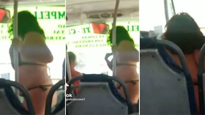 La mujer subió al colectivo y tras una breve conversación con el chofer, se sentó en los asientos de adelante