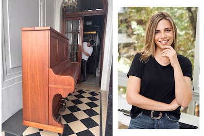 La música es una de las pasiones de Ekaterina Künzel, que además de arquitecta, es cantante. Así llegaba el piano vertical comprado en un remate que le regaló su mamá, la decoradora y ex bailarina del Teatro Colón Vilma Künzel.