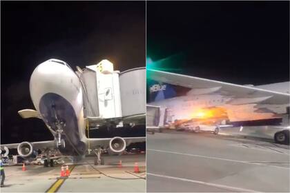 La nariz del avión de JetBlue se elevó varios metros, en un incidente en el JFK de Nueva York