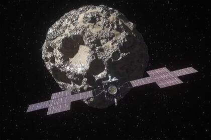 La nave espacial Psyche en aproximación al asteroide Psyche (Captura: NASA)