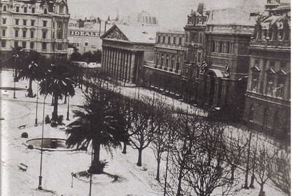 La nevada de 1918 en Plaza de Mayo