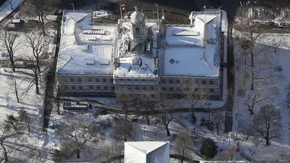 City Hall bajo la nieve