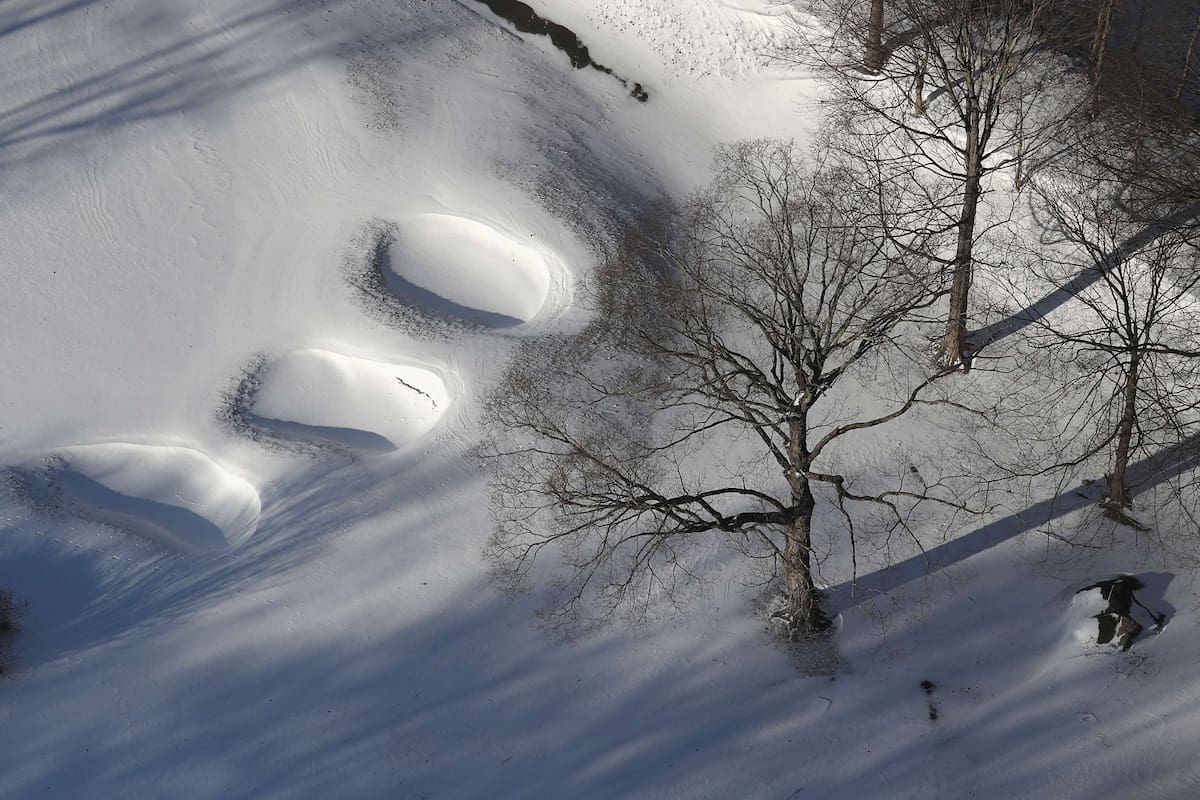 La nevada del Ciclón Bomba en Nueva York, vista desde el aire