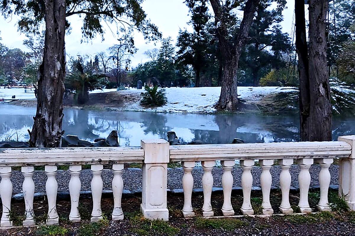 La nevada se registró hoy a la madrugada