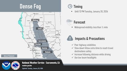 La niebla afecta el valle y las laderas bajas
