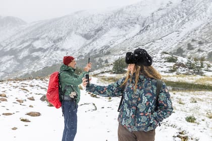 La nieve que nos sorprende camino a la laguna Azul.