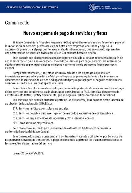La norma conocida recién