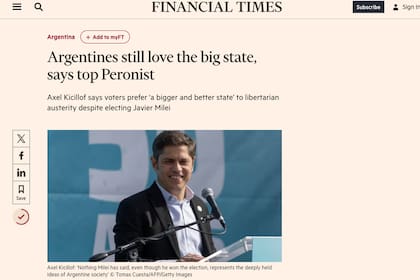La nota de Axel Kicillof en el Financial Times