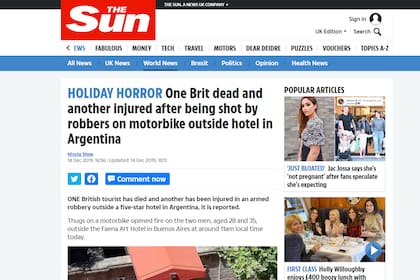 La nota en el diario The Sun