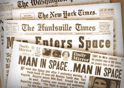 La noticia del vuelo espacial de Gagarin fue portada de todos los medios