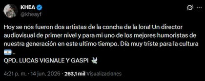 La noticia sobre la muerte de Gaspi llegó hasta a la industria de la música