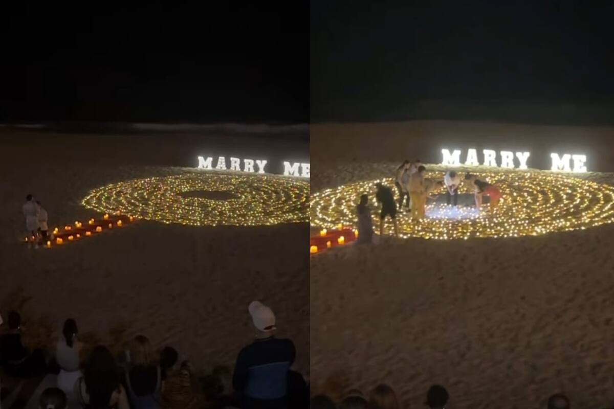 La novia tiró accidentalmente su anillo y decenas de personas se acercaron a buscarlo